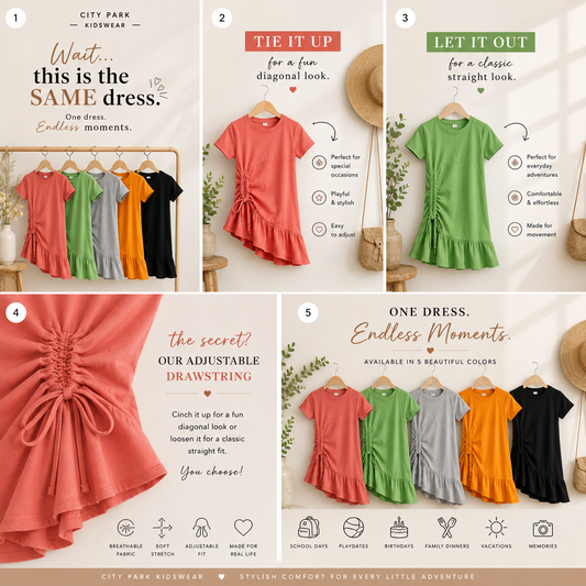 Adjustable Drawstring Dress